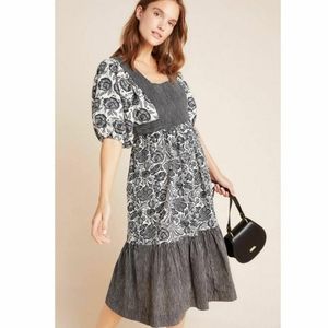 Blooming Print Adrienne Flounced Midi Dress NWT 8